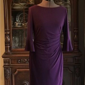 Lauren Ralph Lauren size 6 ruffle sleeved ruched dress.